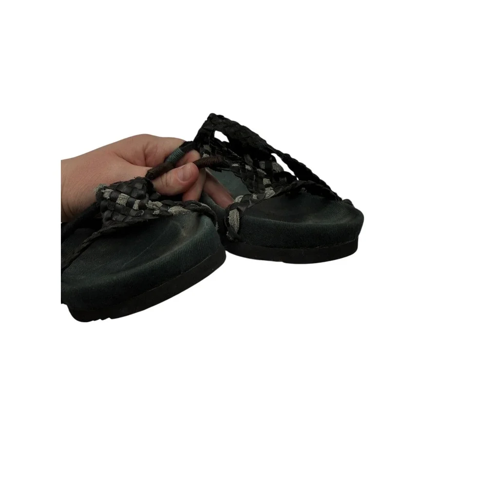 Free People Denali Gladiator Sandals Women's 38 Black Teal Braided Wrap‎ Boho - Picture 7 of 11